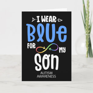 Ik Draag Blauw Voor Mijn Zoon Moeder Autisme Bewus Kaart