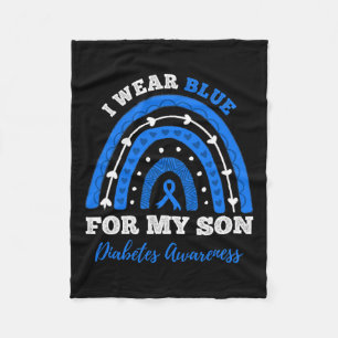 Ik Draag blauw voor mijn zoon T1D type 1 diabetes Fleece Deken