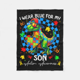 Ik draag blauw voor mijn zoon trots autisme bewust fleece deken