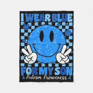 Ik Draag blauw voor mijn zoontje Autisme Bewustzij Fleece Deken