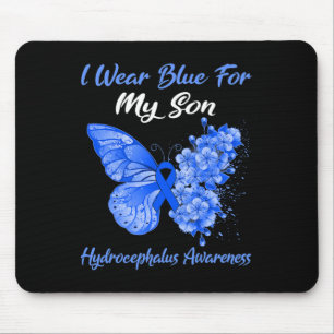 Ik Draag blauw voor mijn zoontje Hydrocephalus Awa Muismat