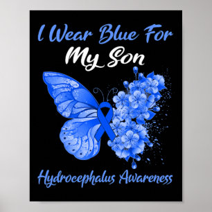 Ik Draag blauw voor mijn zoontje Hydrocephalus Awa Poster