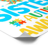 Ik Draag blauw voor mijn zuster Autism Awareness B Poster (Hoek)