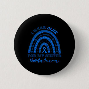 Ik Draag blauw voor mijn zuster T1d type 1 diabete Ronde Button 5,7 Cm