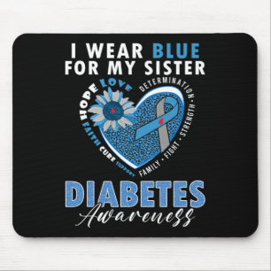 Ik Draag blauw voor mijn zuster type 1 diabetes aw Muismat