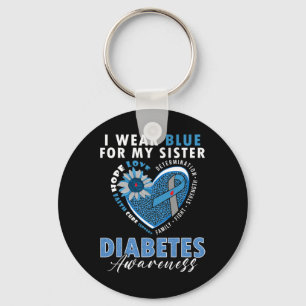 Ik Draag blauw voor mijn zuster type 1 diabetes aw Sleutelhanger