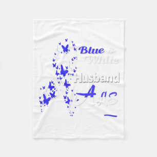 Ik draag blauw wit voor mijn man - als bewustzijn fleece deken