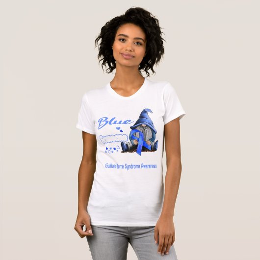 Ik Draag Blauwe Guillain Barre Syndrome Awareness T-shirt (Voorkant volledig)