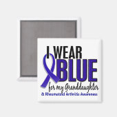 Ik Draag Blauwe kleindochter 10 Reumatoïde Artriti Magneet (Voorkant / Achterkant)