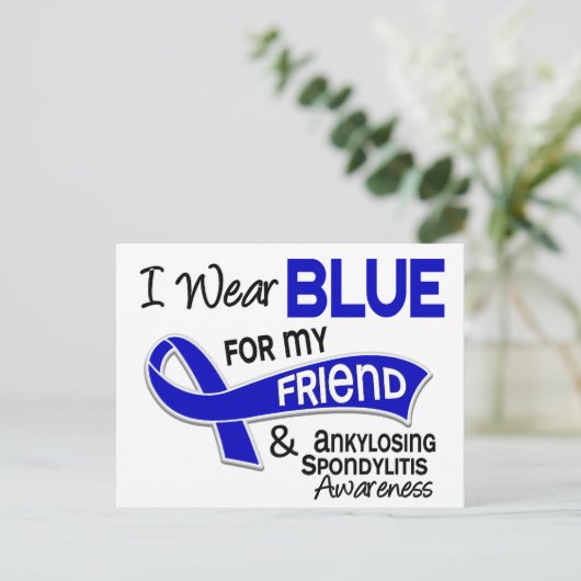 Ik Draag Blauwe Vriend 42 Spondylitis Ankylopoetic Briefkaart (Staand voorkant)