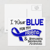 Ik Draag Blauwe Vriend 42 Spondylitis Ankylopoetic Briefkaart (Voorkant / Achterkant)