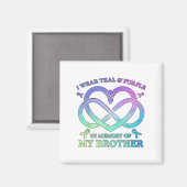 Ik Draag Blauwgroen &amp; Paarse herinnering aan m Magneet (Voorkant / Achterkant)