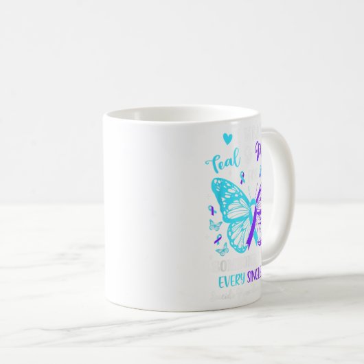 Ik Draag Blauwgroen &amp; Paarse Suicide Preventio Koffiemok (Voorkant rechts)