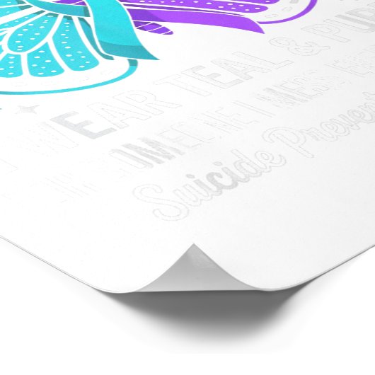 Ik Draag Blauwgroen &amp; Paarse Suicide Preventio Poster (Hoek)