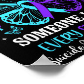 Ik Draag Blauwgroen &amp; Paarse Suicide Preventio Poster (Hoek)