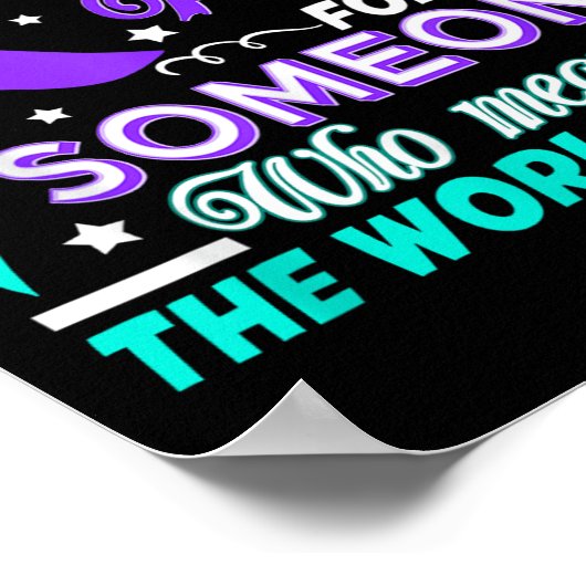 Ik Draag Blauwgroen &amp; Paarse voor iemand die i Poster (Hoek)