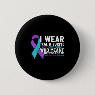 Ik Draag Blauwgroen & Paarse voor iemand die i Ronde Button 5,7 Cm