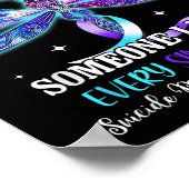 Ik Draag Blauwgroen & Paarse voor iemand zelfm Poster (Hoek)