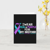 Ik Draag Blauwgroen &amp; Paarse voor mijn broertj Kaart (Gele Bloem)