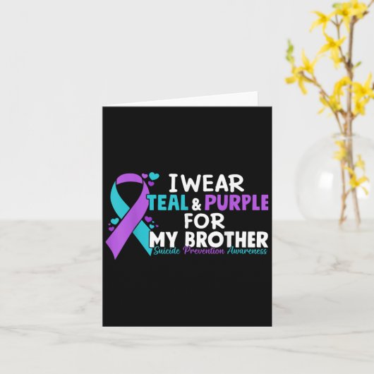 Ik Draag Blauwgroen &amp; Paarse voor mijn broertj Kaart (Gele Bloem)