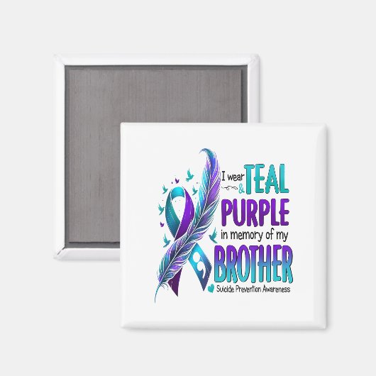 Ik Draag Blauwgroen & Paarse voor mijn broertj Magneet (Voorkant / Achterkant)