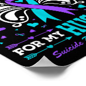 Ik Draag Blauwgroen &amp; Paarse voor mijn man Poster (Hoek)