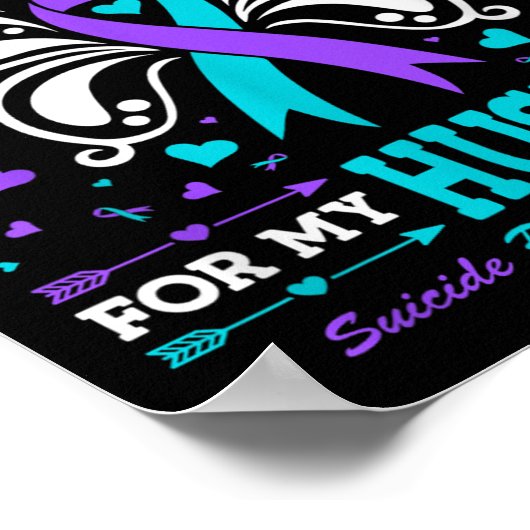 Ik Draag Blauwgroen &amp; Paarse voor mijn man Poster (Hoek)