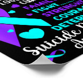 Ik Draag Blauwgroen &amp; Paarse voor mijn man zel Poster (Hoek)