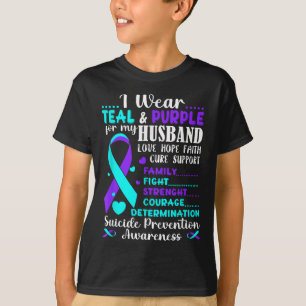 Ik Draag Blauwgroen & Paarse voor mijn man zel T-shirt