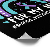 Ik Draag Blauwgroen &amp; Paarse voor mijn moeder  Poster (Hoek)