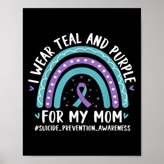 Ik Draag Blauwgroen &amp; Paarse voor mijn moeder  Poster (Voorkant)