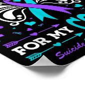 Ik Draag Blauwgroen &amp; Paarse voor mijn neef Poster (Hoek)