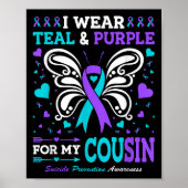 Ik Draag Blauwgroen &amp; Paarse voor mijn neef Poster (Voorkant)
