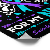 Ik Draag Blauwgroen &amp; Paarse voor mijn nichtje Poster (Hoek)