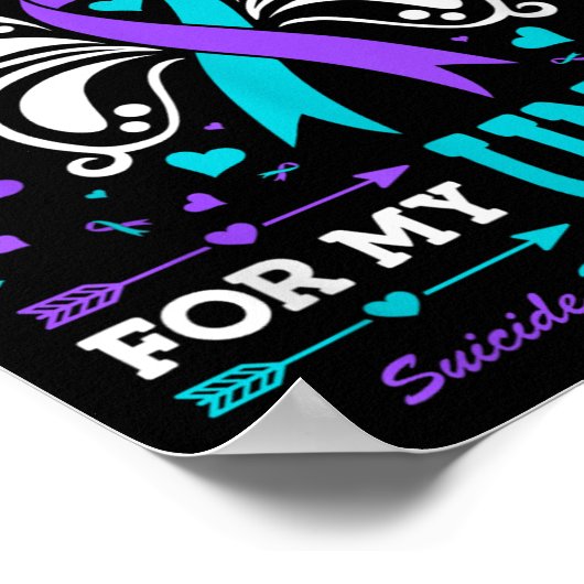 Ik Draag Blauwgroen &amp; Paarse voor mijn oom Poster (Hoek)