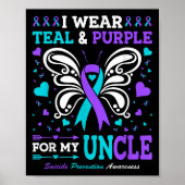Ik Draag Blauwgroen &amp; Paarse voor mijn oom Poster (Voorkant)