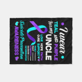 Ik Draag Blauwgroen &amp; Paarse voor mijn oom Sui Fleece Deken (Voorkant (Horizontaal))