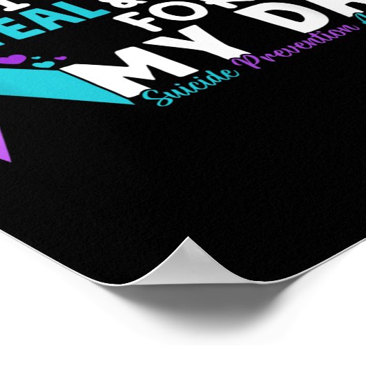 Ik Draag Blauwgroen &amp; Paarse voor mijn vader z Poster (Hoek)