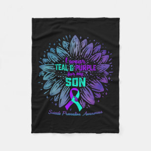 Ik Draag Blauwgroen & Paarse voor mijn zoon Su Fleece Deken