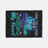 Ik Draag Blauwgroen &amp; Paarse voor mijn zoon Su Fleece Deken (Voorkant (Horizontaal))