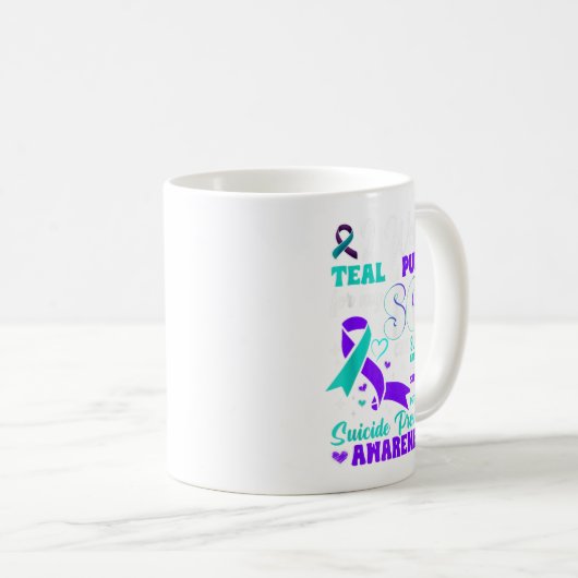 Ik Draag Blauwgroen &amp; Paarse voor mijn zoon Su Koffiemok (Voorkant rechts)