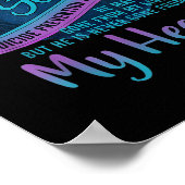 Ik Draag Blauwgroen &amp; Paarse voor mijn zoon Su Poster (Hoek)