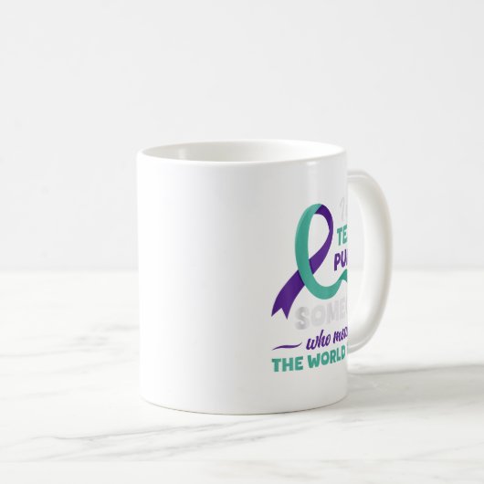 Ik Draag Blauwgroen &amp; Paarse voor zelfmoordpre Koffiemok (Voorkant rechts)