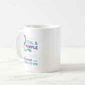 Ik Draag Blauwgroen &amp; Paarse voor zelfmoordpre Koffiemok (Voorkant links)