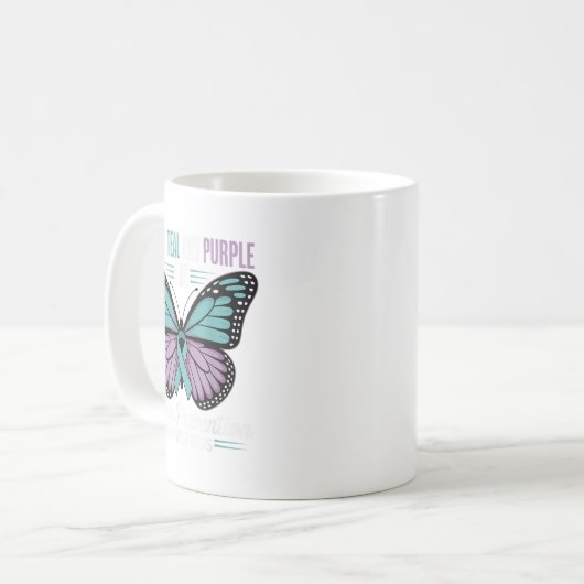 Ik Draag Blauwgroen &amp; Paarse voor zelfmoordpre Koffiemok (Voorkant links)