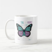 Ik Draag Blauwgroen &amp; Paarse voor zelfmoordpre Koffiemok (Links)