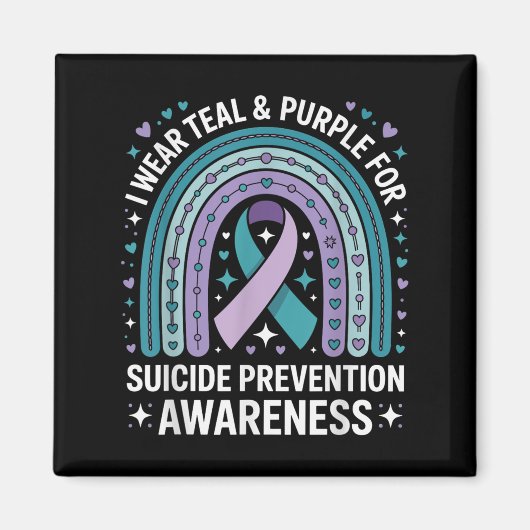 Ik Draag Blauwgroen &amp; Paarse voor zelfmoordpre Magneet (Voorkant)