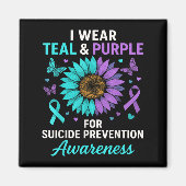 Ik Draag Blauwgroen &amp; Paarse voor zelfmoordpre Magneet (Voorkant)
