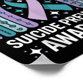 Ik Draag Blauwgroen &amp; Paarse voor zelfmoordpre Poster (Hoek)