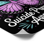 Ik Draag Blauwgroen &amp; Paarse voor zelfmoordpre Poster (Hoek)